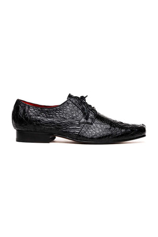Marco Di Milano Leonardo Black Genuine Caiman Crocodile Derby (MDM1147)