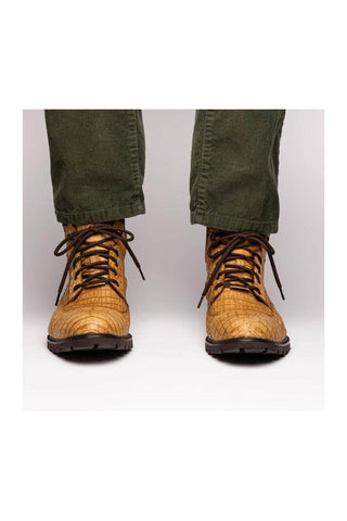 Marco Di Milano Leoni Orix Genuine Caiman Crocodile Rugged Boots (MDM1089)