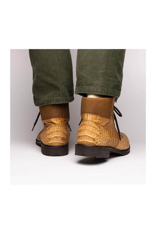Marco Di Milano Leoni Orix Genuine Caiman Crocodile Rugged Boots (MDM1089)