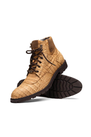 Marco Di Milano Leoni Orix Genuine Caiman Crocodile Rugged Boots (MDM1089)