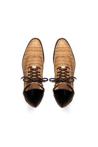 Marco Di Milano Leoni Orix Genuine Caiman Crocodile Rugged Boots (MDM1089)
