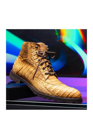 Marco Di Milano Leoni Orix Genuine Caiman Crocodile Rugged Boots (MDM1089)
