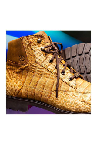 Marco Di Milano Leoni Orix Genuine Caiman Crocodile Rugged Boots (MDM1089)