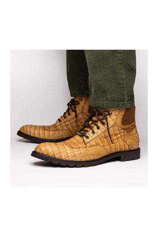 Marco Di Milano Leoni Orix Genuine Caiman Crocodile Rugged Boots (MDM1089)