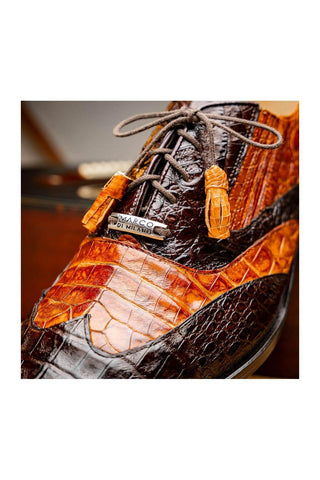 Marco Di Milano Luciano Brown & Cognac Crocodile Classic Wingtip Derby (MDM1103)