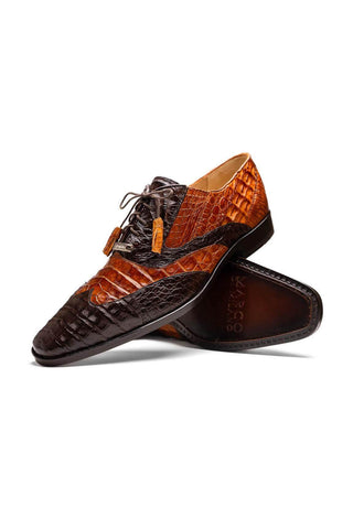 Marco Di Milano Luciano Brown & Cognac Crocodile Classic Wingtip Derby (MDM1103)