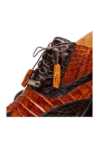 Marco Di Milano Luciano Brown & Cognac Crocodile Classic Wingtip Derby (MDM1103)
