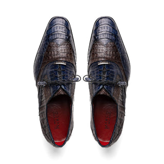 Marco Di Milano Luciano Men's Shoes Exotic Crocodile Classic Wingtip Dress Derby Oxfords (MDM1103)-AmbrogioShoes