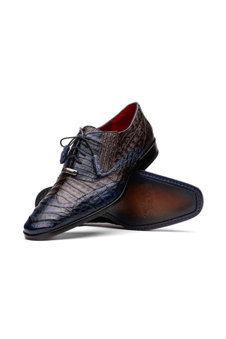 Marco Di Milano Luciano Navy & Brown Crocodile Classic Wingtip Derby (MDM1103)