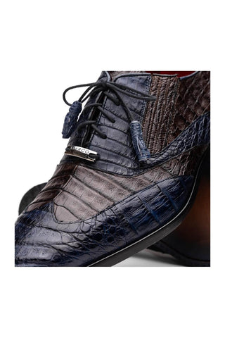 Marco Di Milano Luciano Navy & Brown Crocodile Classic Wingtip Derby (MDM1103)