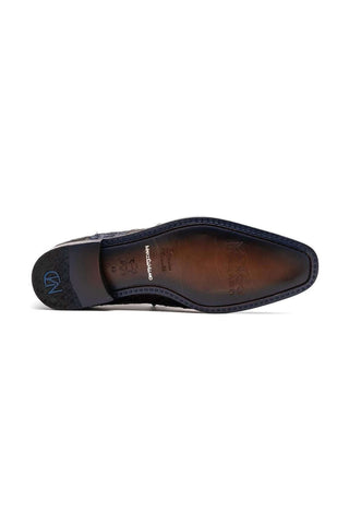 Marco Di Milano Luciano Navy & Brown Exotic Crocodile Classic Wingtip Derby (MDM1103)