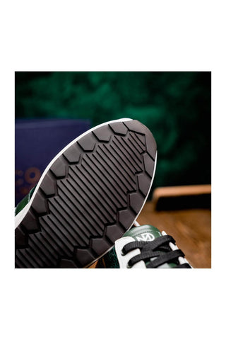Marco Di Milano Lyon Green & White Calf-Skin / Ostrich Casual Sneakers (MDM1072)