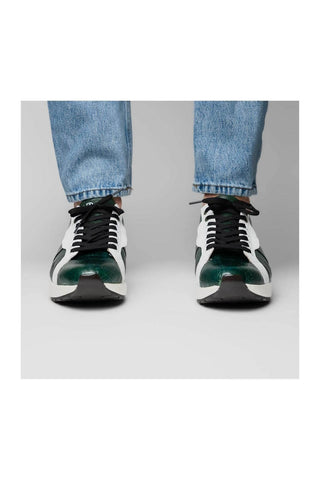 Marco Di Milano Lyon Green & White Calf-Skin / Ostrich Casual Sneakers (MDM1072)