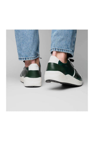 Marco Di Milano Lyon Green & White Calf-Skin / Ostrich Casual Sneakers (MDM1072)