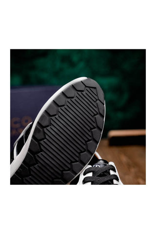Marco Di Milano Lyon II Black & White Calf-Skin / Ostrich Leg Casual Sneakers (MDM1070)