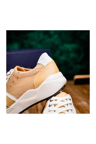 Marco Di Milano Lyon II Orix & White Calf-Skin / Ostrich Leg Casual Sneakers (MDM1067)