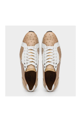 Marco Di Milano Lyon II Orix & White Calf-Skin / Ostrich Leg Casual Sneakers (MDM1067)