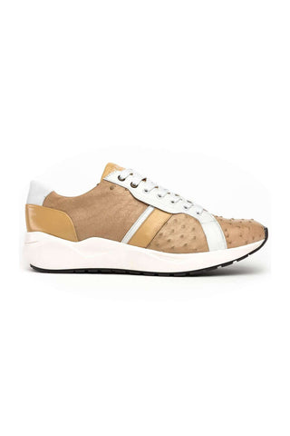 Marco Di Milano Lyon II Orix & White Calf-Skin / Ostrich Leg Casual Sneakers (MDM1067)