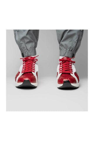 Marco Di Milano Lyon II Red & White Calf-Skin / Ostrich Leg Casual Sneakers (MDM1069)