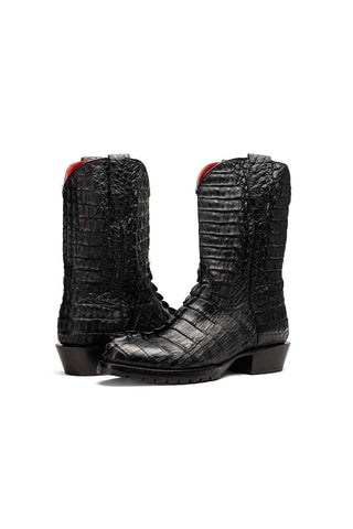 Marco Di Milano Marlboro Black Crocodile / Hornback Cowboy Boots (MDM1203)