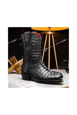 Marco Di Milano Marlboro Black Crocodile / Hornback Cowboy Boots (MDM1203)