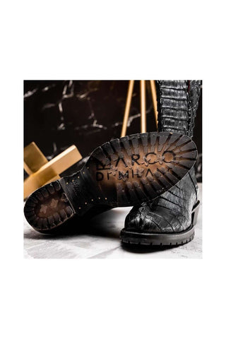 Marco Di Milano Marlboro Black Exotic Crocodile / Hornback Cowboy Boots (MDM1203)