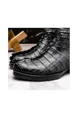 Marco Di Milano Marlboro Black Exotic Crocodile / Hornback Cowboy Boots (MDM1203)