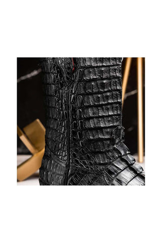 Marco Di Milano Marlboro Black Exotic Crocodile / Hornback Cowboy Boots (MDM1203)