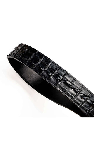 Marco Di Milano Marlboro Men’s Black Genuine Hornback Crocodile Skin Belt (MDMB1047)