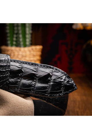 Marco Di Milano Marlboro Men’s Black Genuine Hornback Crocodile Skin Belt (MDMB1047)