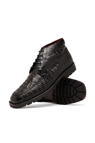 Marco Di Milano Martinelli Black Crocodile Chukka Boots (MDM1189)