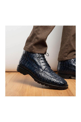 Marco Di Milano Martinelli Navy Crocodile Chukka Boots (MDM1189)