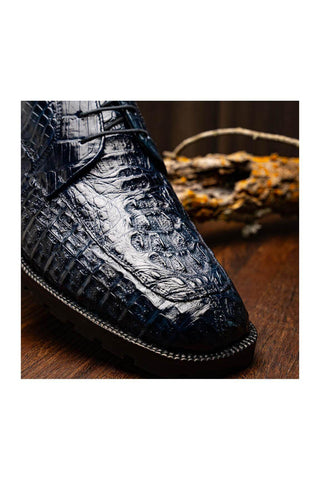 Marco Di Milano Martinelli Navy Crocodile Chukka Boots (MDM1189)