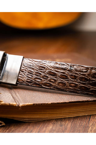 Marco Di Milano Massimo Men's Brown Genuine Crocodile Belts (MDMB1051)