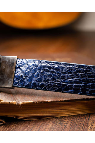 Marco Di Milano Massimo Men's Navy Genuine Crocodile Belts (MDMB1050)
