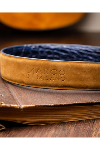 Marco Di Milano Massimo Men's Navy Genuine Crocodile Belts (MDMB1050)