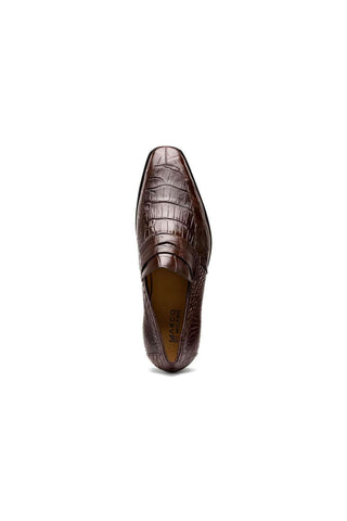 Marco Di Milano Matteo Alligator Penny Loafers - Brown