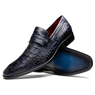 Marco Di Milano Matteo Men's Shoes Genuine Alligator Dress Penny Loafers (MDM1182)-AmbrogioShoes