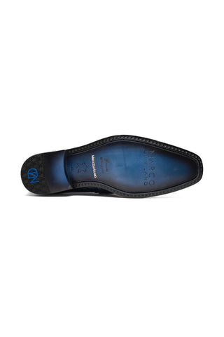 Marco Di Milano Matteo Navy Genuine Alligator Penny Loafers (MDM1182)