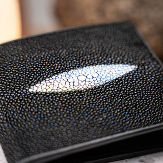 Marco Di Milano Men's Black & White Genuine Exotic Stingray Wallet (MDMW1000)-AmbrogioShoes