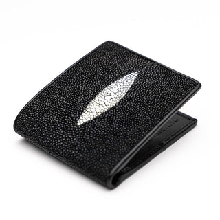 Marco Di Milano Men's Black & White Genuine Exotic Stingray Wallet (MDMW1000)-AmbrogioShoes