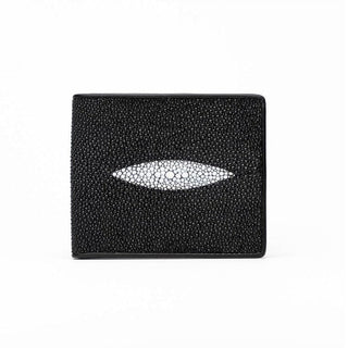 Marco Di Milano Men's Black & White Genuine Exotic Stingray Wallet (MDMW1000)-AmbrogioShoes