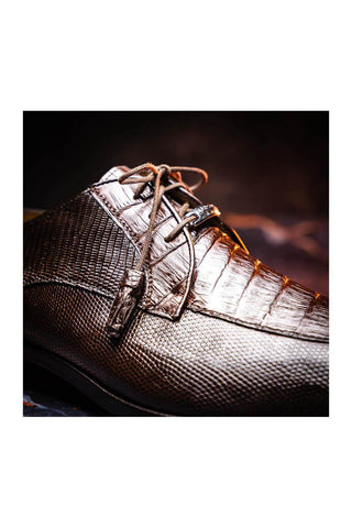 Marco Di Milano Merida Brown Lizard & Caiman Crocodile Derby (MDM1132)