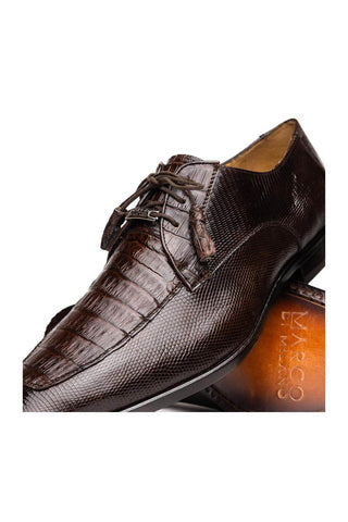 Marco Di Milano Merida Brown Lizard & Caiman Crocodile Derby (MDM1132)