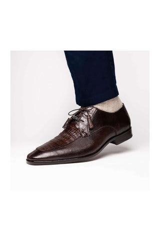 Marco Di Milano Merida Brown Lizard & Caiman Crocodile Derby (MDM1132)
