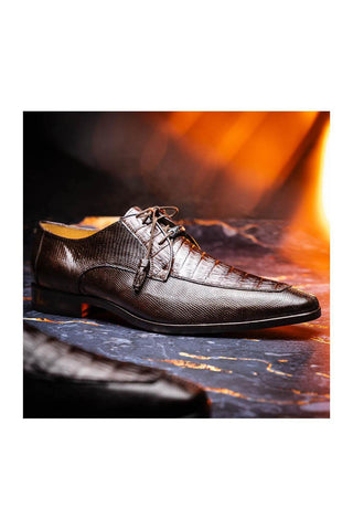 Marco Di Milano Merida Brown Lizard & Caiman Crocodile Derby (MDM1132)
