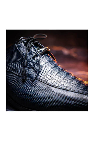 Marco Di Milano Merida Navy Lizard & Caiman Crocodile Derby (MDM1132)