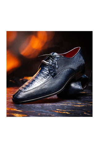 Marco Di Milano Merida Navy Lizard & Caiman Crocodile Derby (MDM1132)