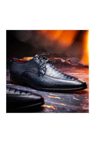 Marco Di Milano Merida Navy Lizard & Caiman Crocodile Derby (MDM1132)