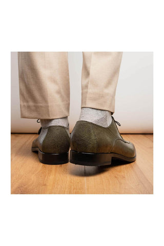 Marco Di Milano Merida Olive Lizard & Caiman Crocodile Derby (MDM1132)